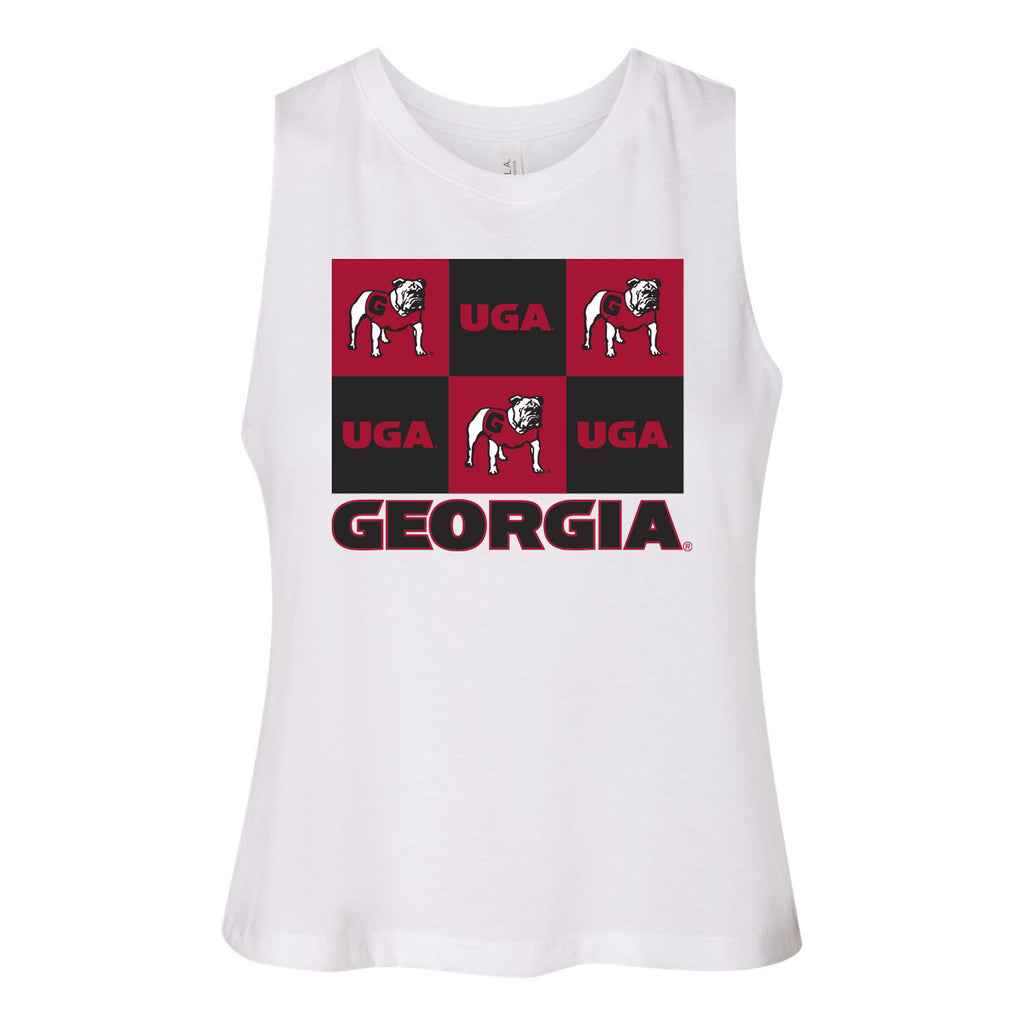 Gridiron Cut-Off Tee- University of Georgia