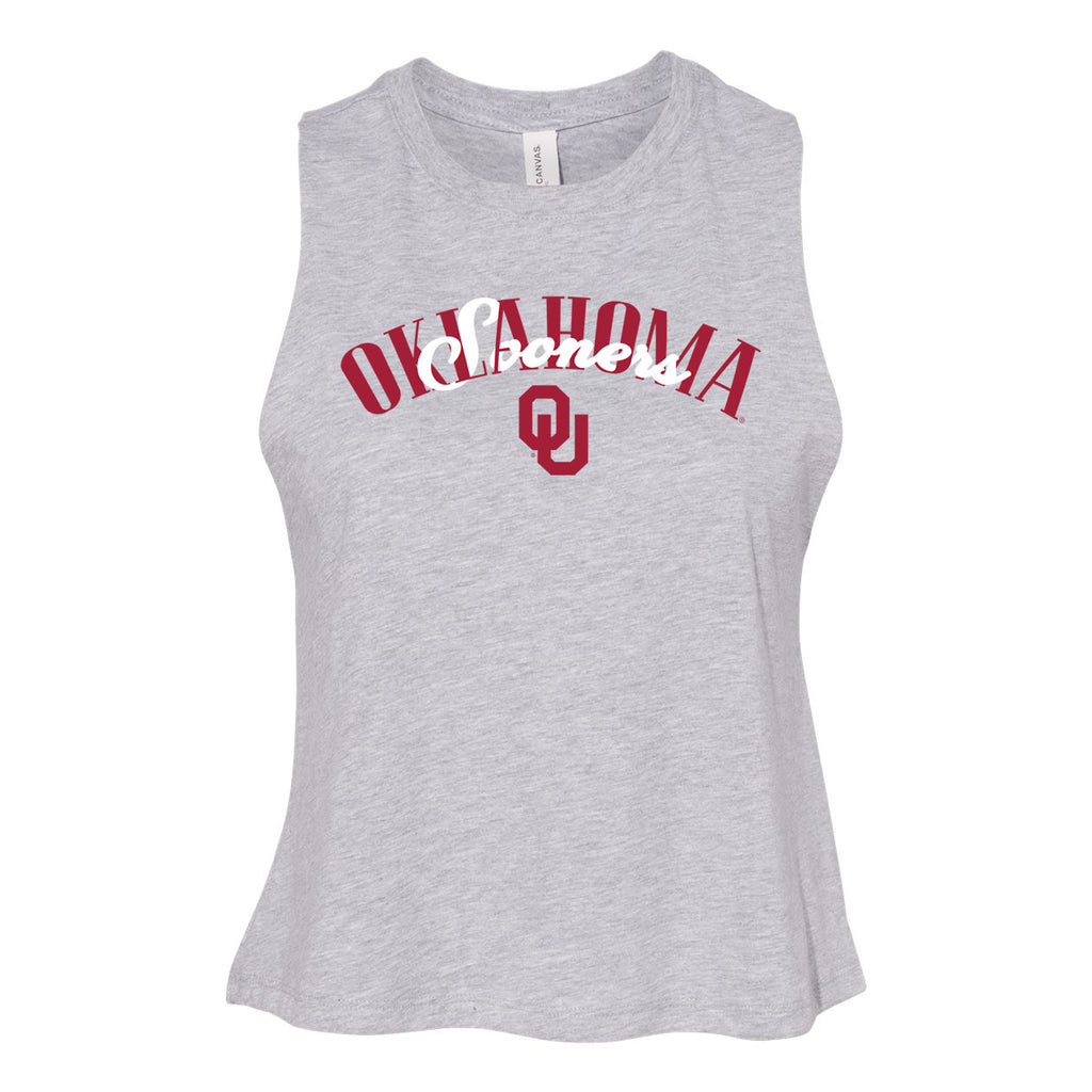 In The Huddle Cutoff Tee- University of Oklahoma