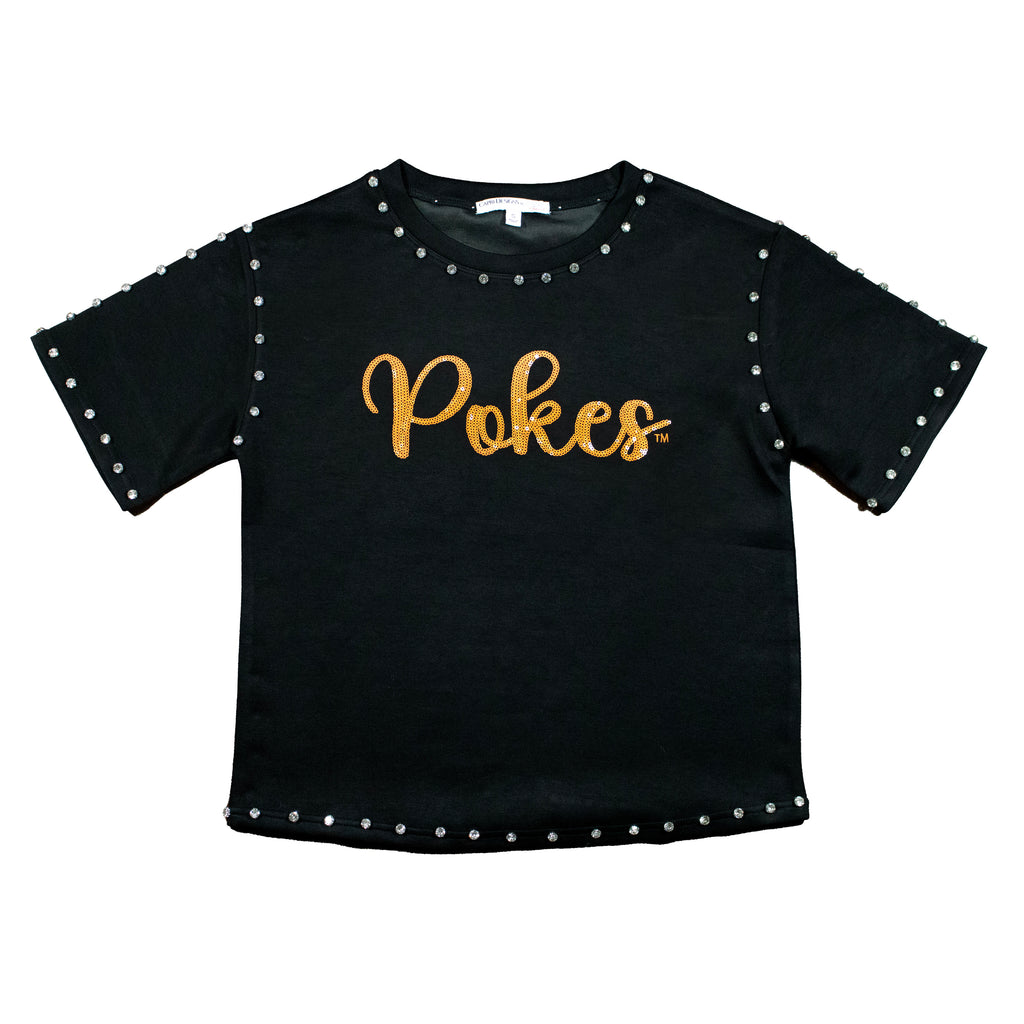 Jeweled Sequin Tee- Oklahoma State University