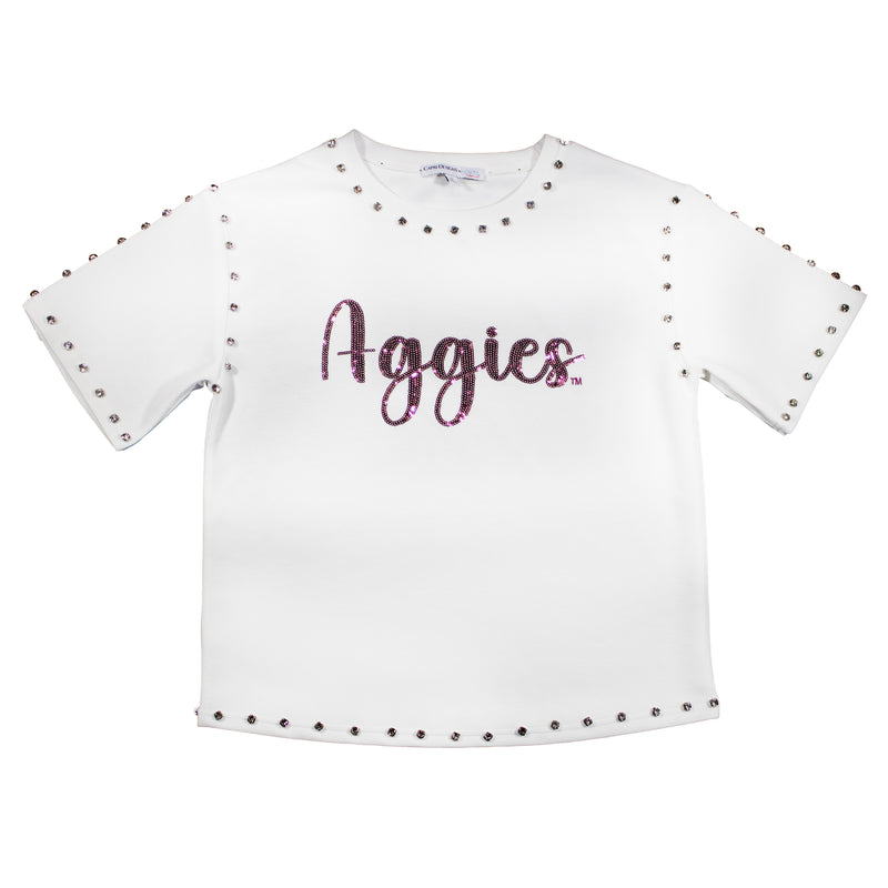 Jeweled Sequin Tee- Texas A&M