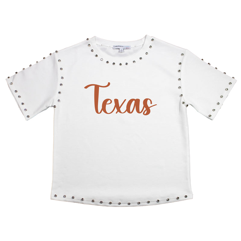 Jeweled Sequin Tee- University of Texas