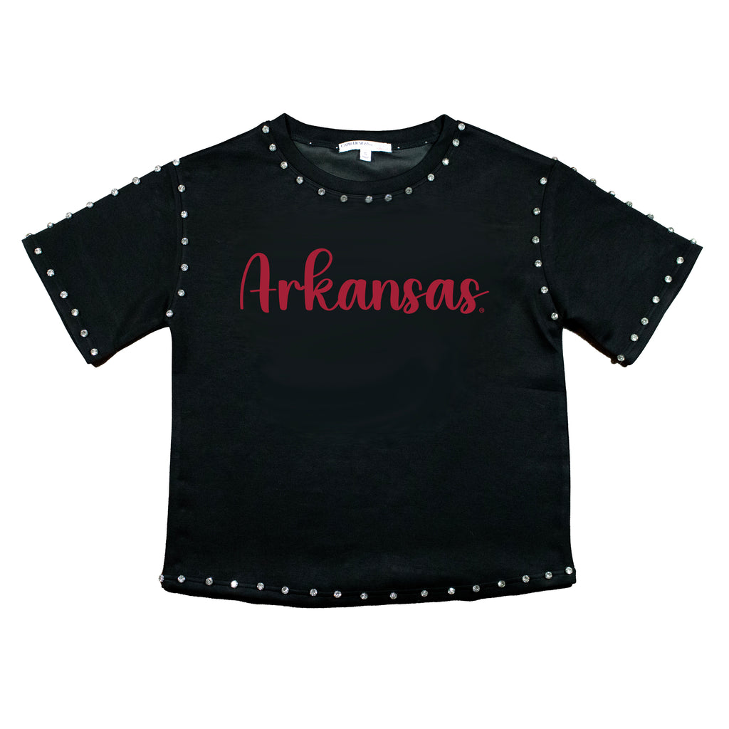Jeweled Sequin Tee- University of Arkansas