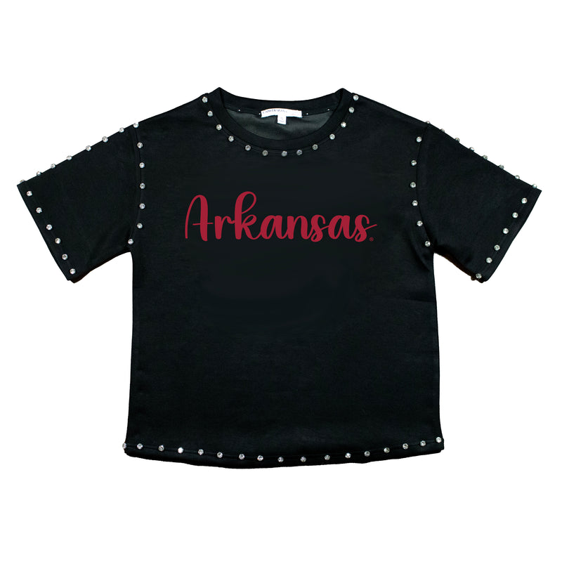 Jeweled Sequin Tee- University of Arkansas