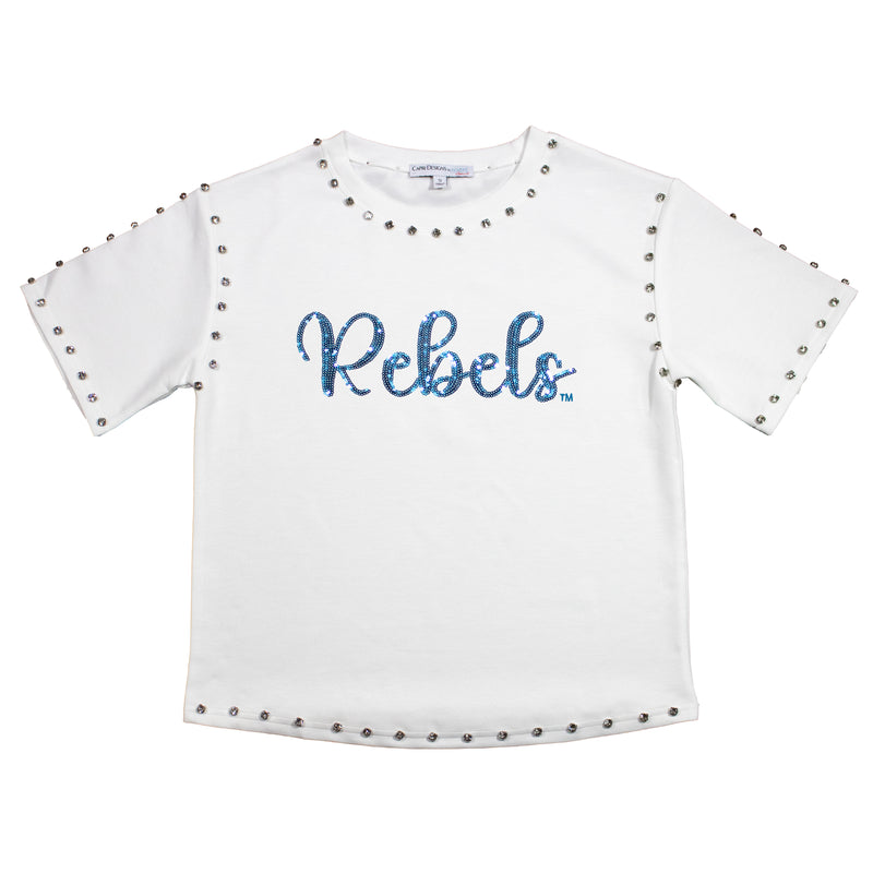 Jeweled Sequin Tee- University of Mississippi