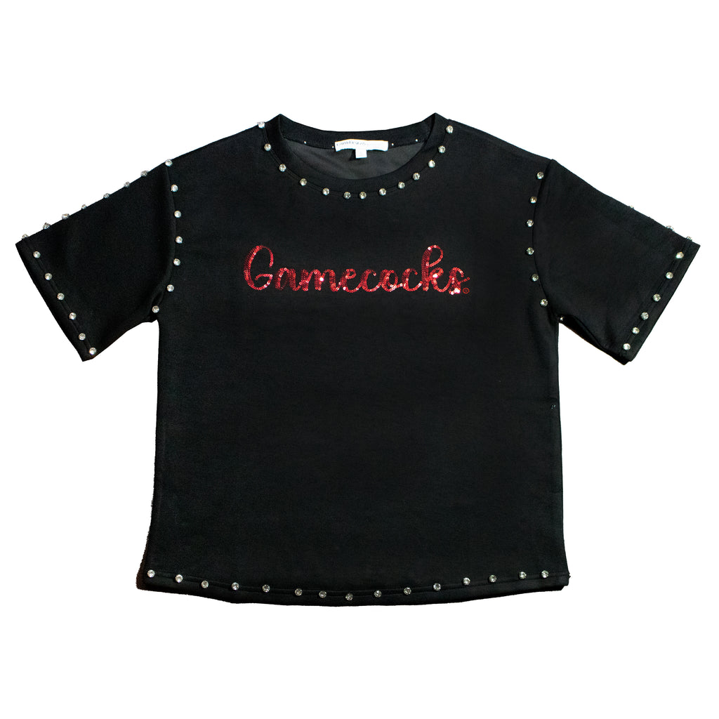 Jeweled Sequin Tee- University of South Carolina