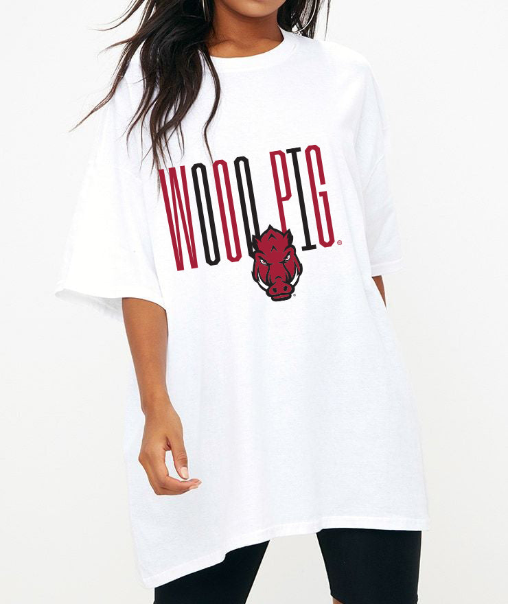 Goal Post Oversize Tee in University of Arkansas