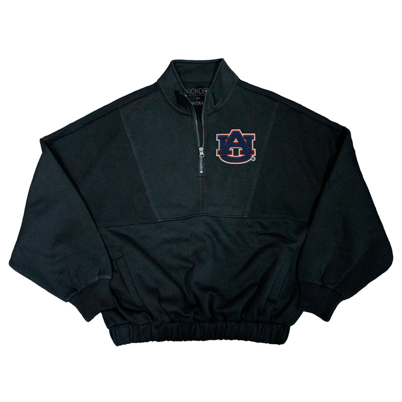 Varsity Patch Quarter-Zip Fleece Pullover in Auburn University