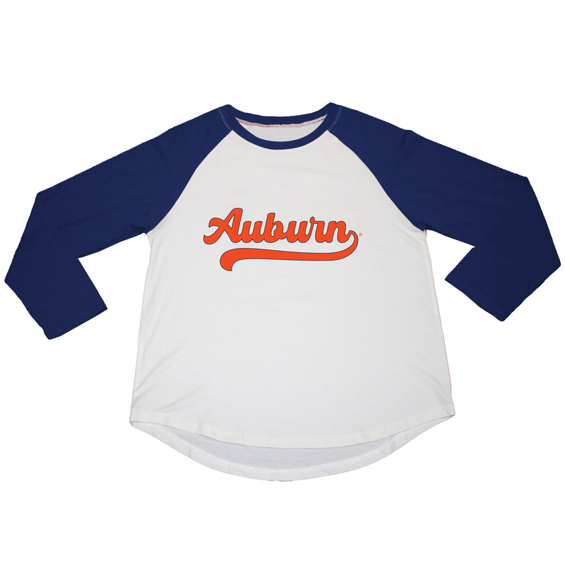 Ballgame Raglan 3/4 Sleeve Tee- Auburn University