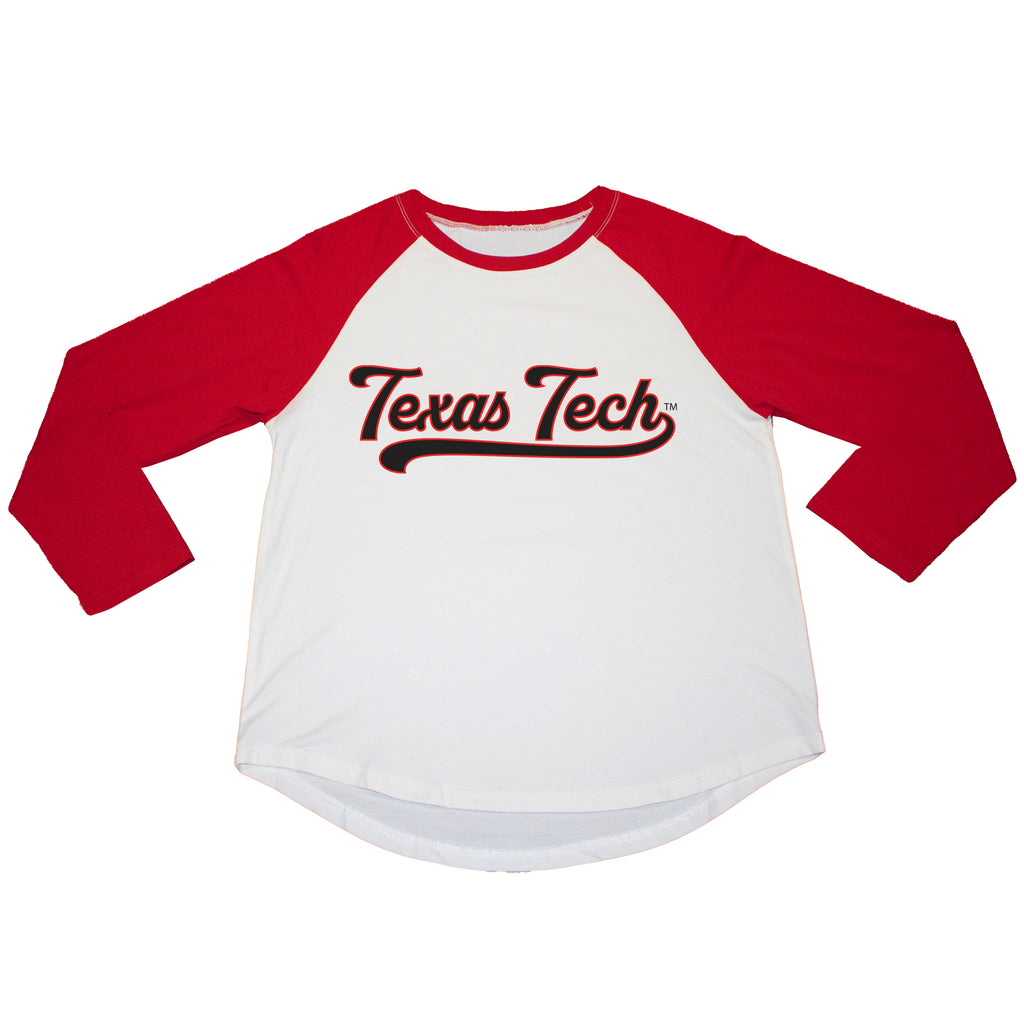 Ballgame Raglan 3/4 Sleeve Tee- Texas Tech University
