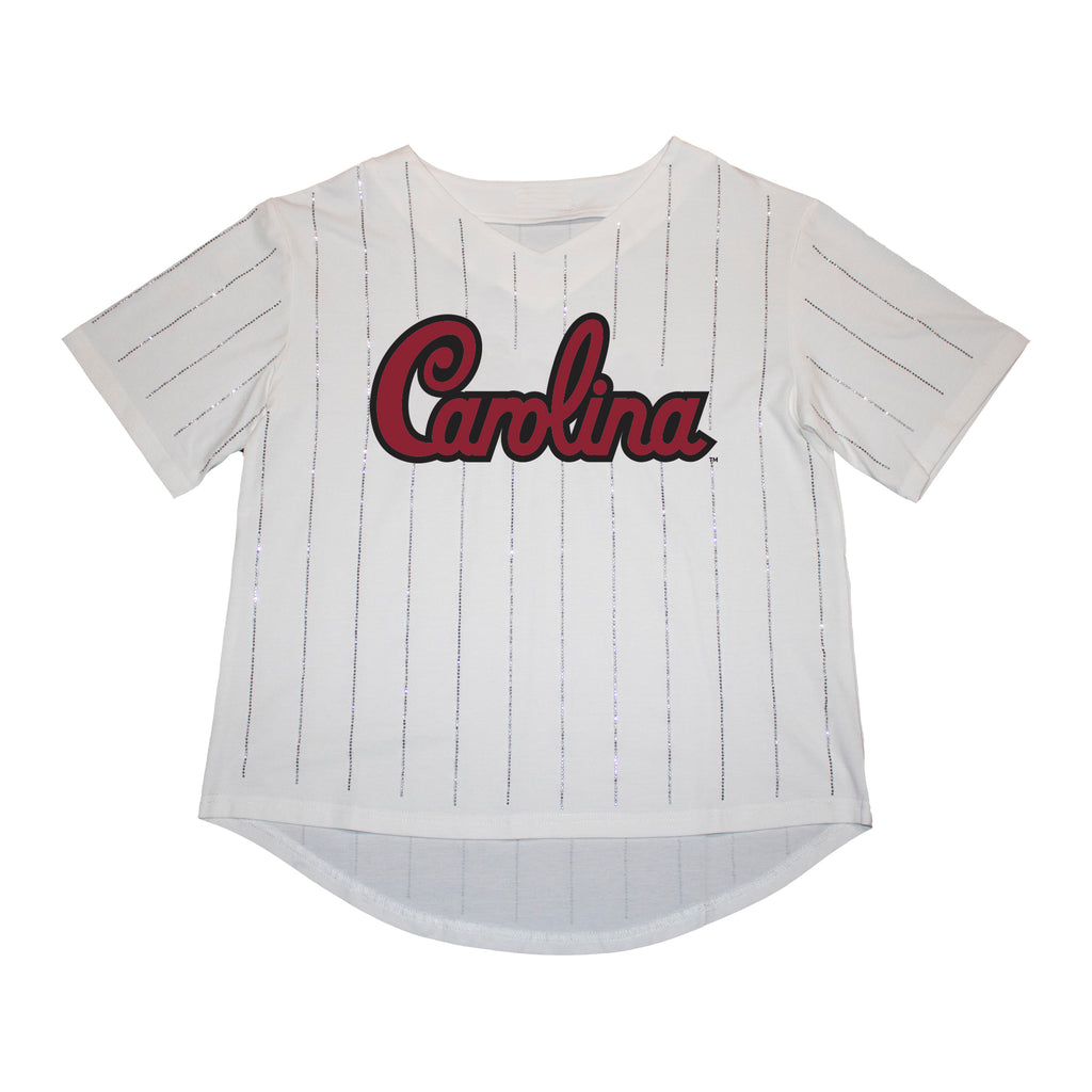 Ballgame Rhinestone Striped Jersey Tee- University of South Carolina