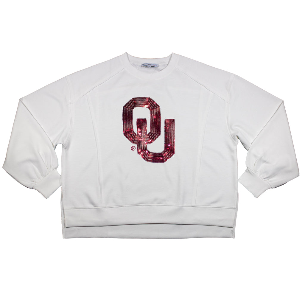 Long Sleeve Sequin Tee - University Of Oklahoma