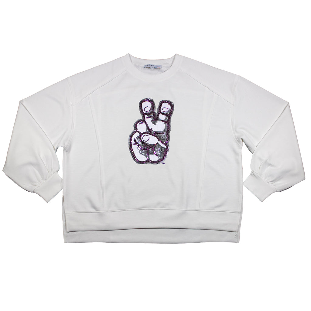 Long Sleeve Sequin Tee - Texas Christian University