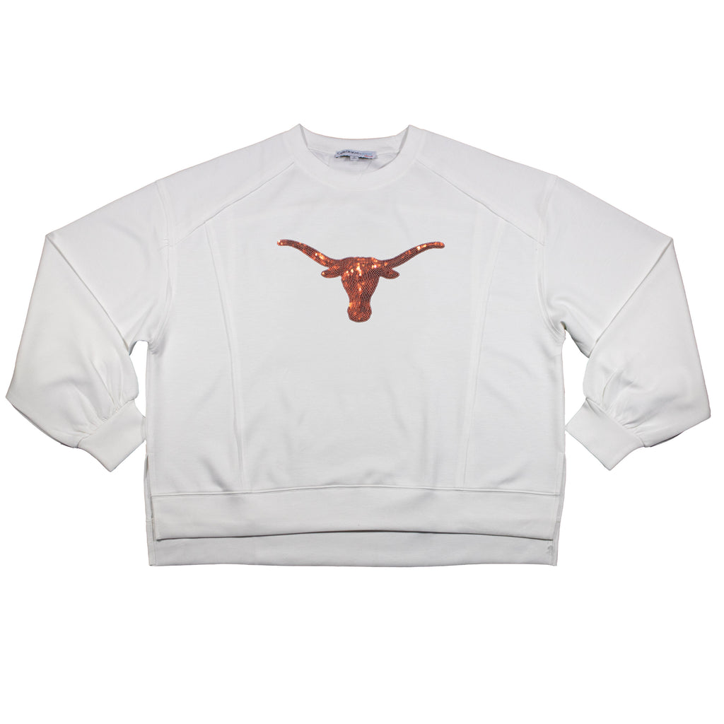 Long Sleeve Sequin Tee - University Of Texas