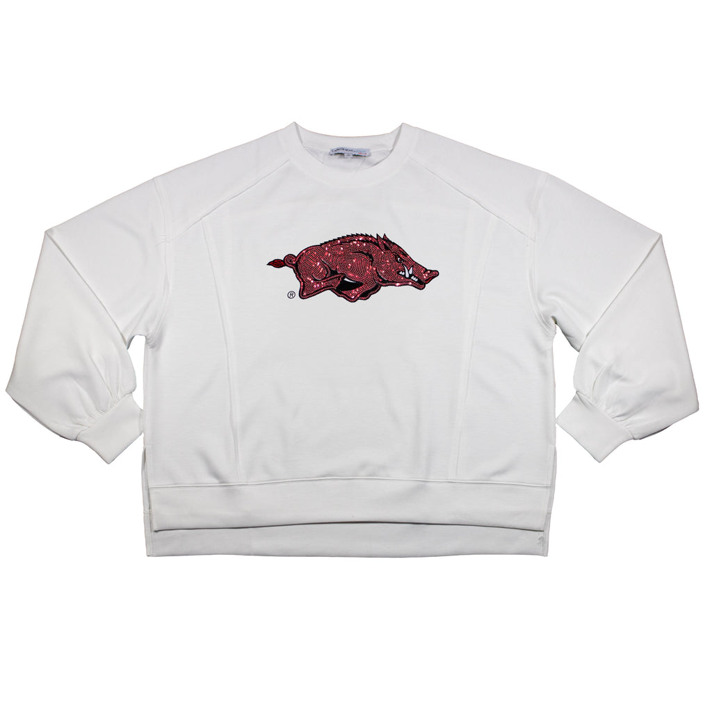 Long Sleeve Sequin Tee - University Of Arkansas