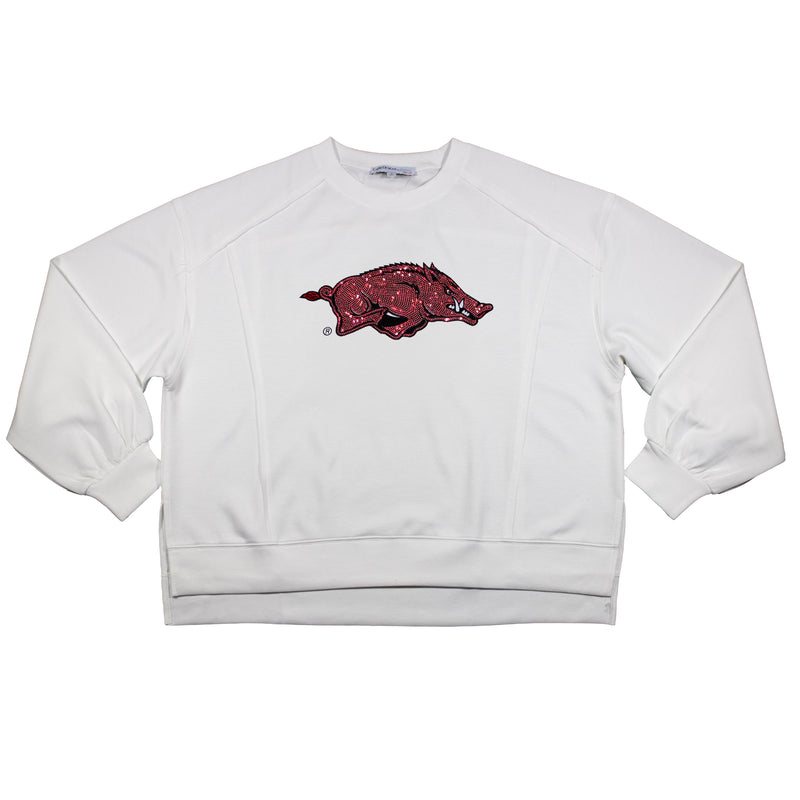 Long Sleeve Sequin Tee - University Of Arkansas