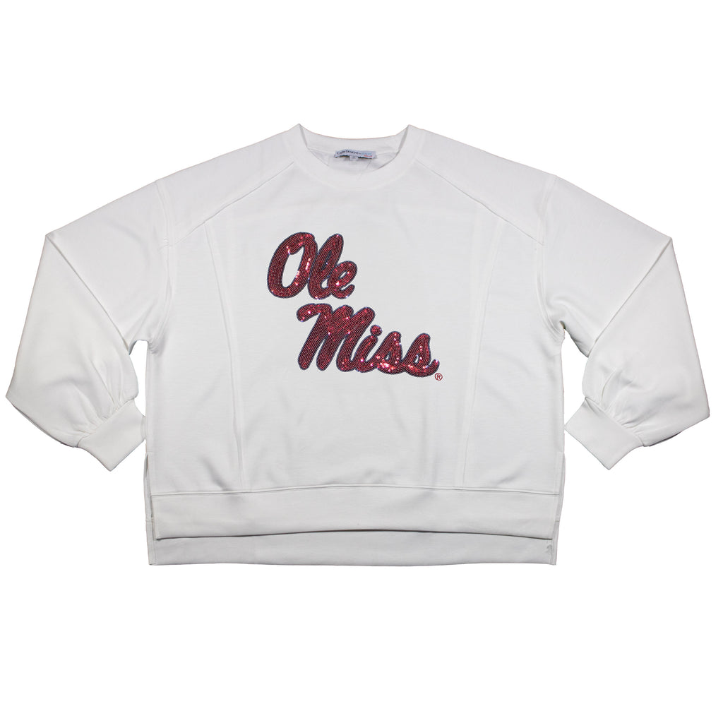 Long Sleeve Sequin Tee - University Of Mississippi