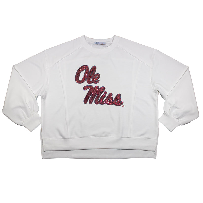 Long Sleeve Sequin Tee - University Of Mississippi
