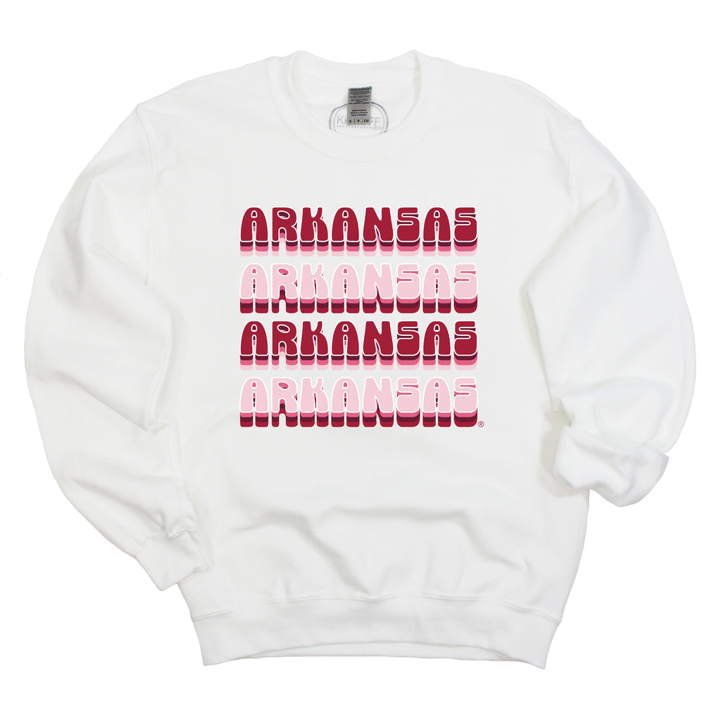 Retro Bowl Crewneck- University of Arkansas
