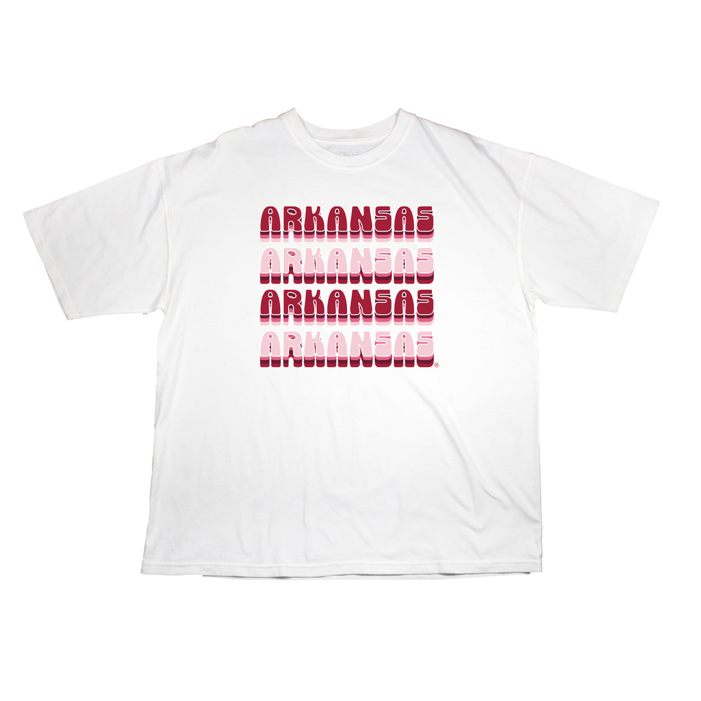 Retro Bowl Oversize Tee- University of Arkansas