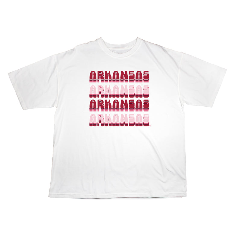 Retro Bowl Oversize Tee- University of Arkansas