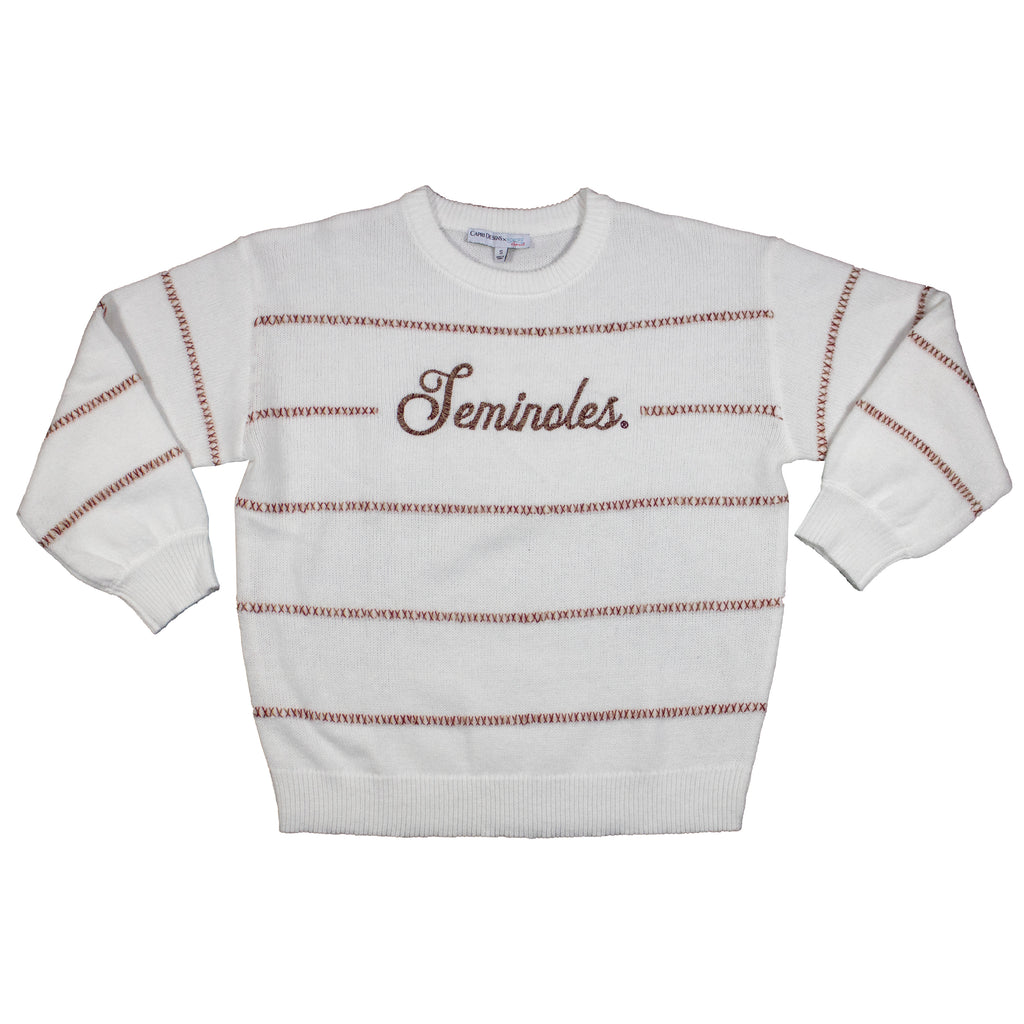 Threaded Script Sweater- Florida State University