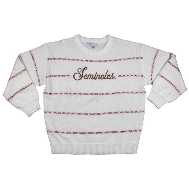 Threaded Script Sweater- Florida State University