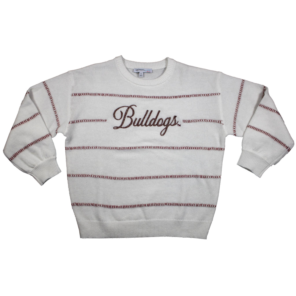 Threaded Script Sweater- Mississippi State University