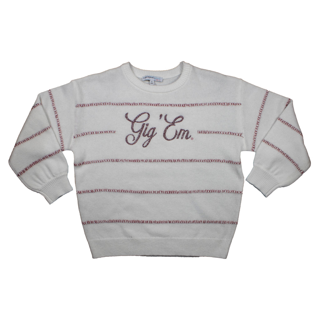 Threaded Script Sweater- Texas A&M