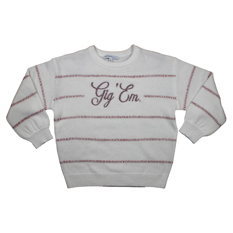 Threaded Script Sweater- Texas A&M
