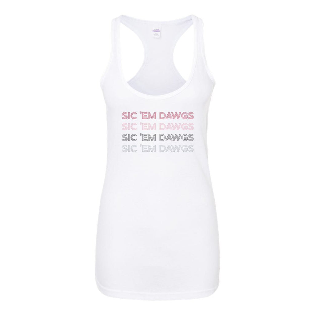 University of Georgia Neon Nights Women's Racerback Tank Top in White