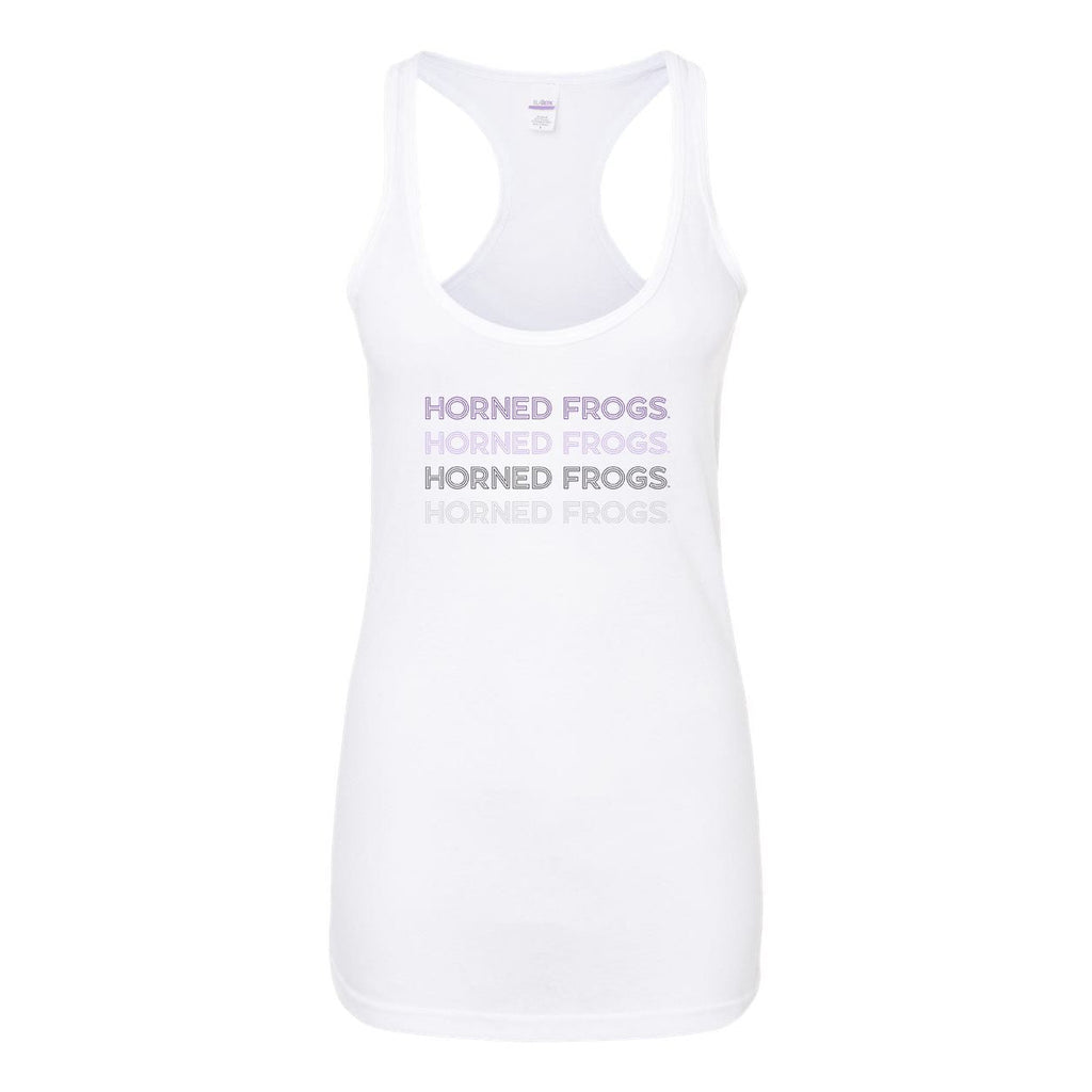 Texas Christian Universtiy Neon Nights Women's Racerback Tank Top in White