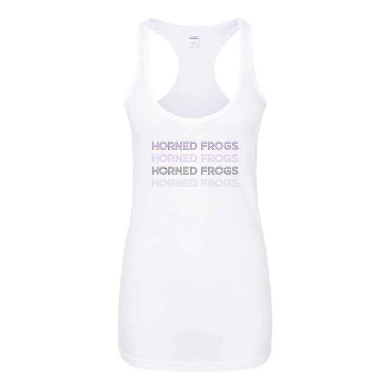 Texas Christian Universtiy Neon Nights Women's Racerback Tank Top in White