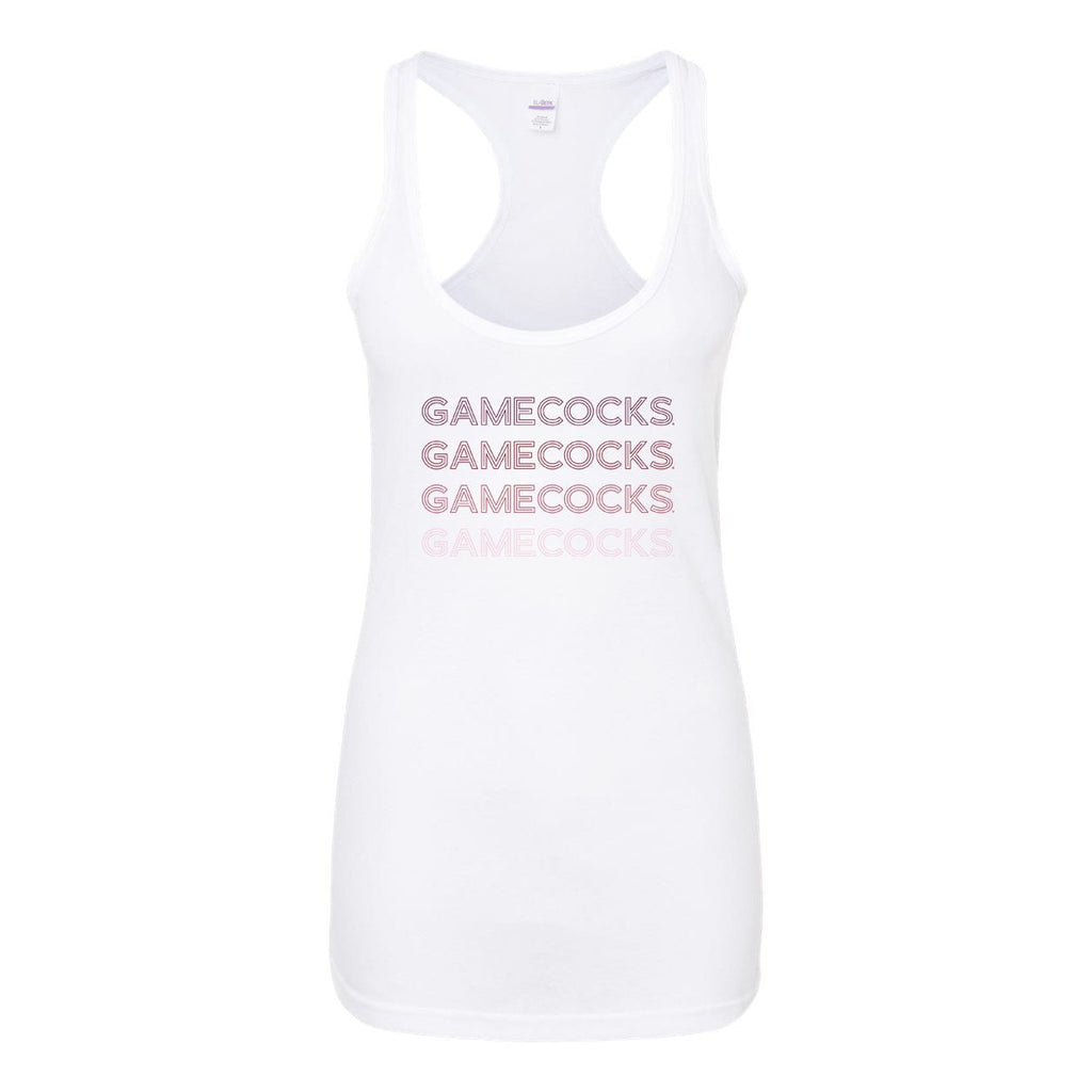 University of South Carolina Neon Nights Women's Racerback Tank Top in White