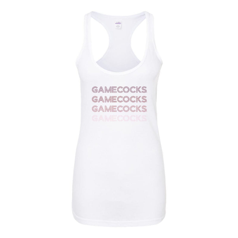 University of South Carolina Neon Nights Women's Racerback Tank Top in White