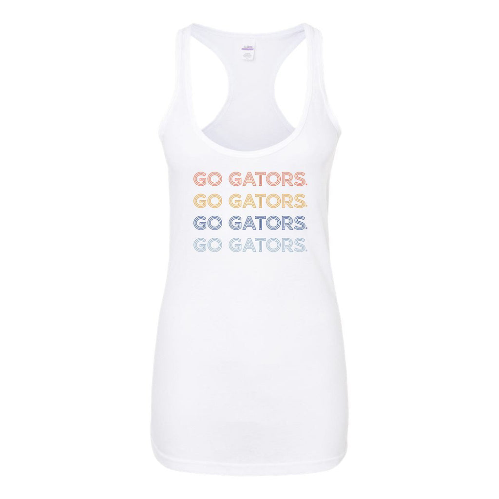 University of Florida Neon Nights Women's Racerback Tank Top in White
