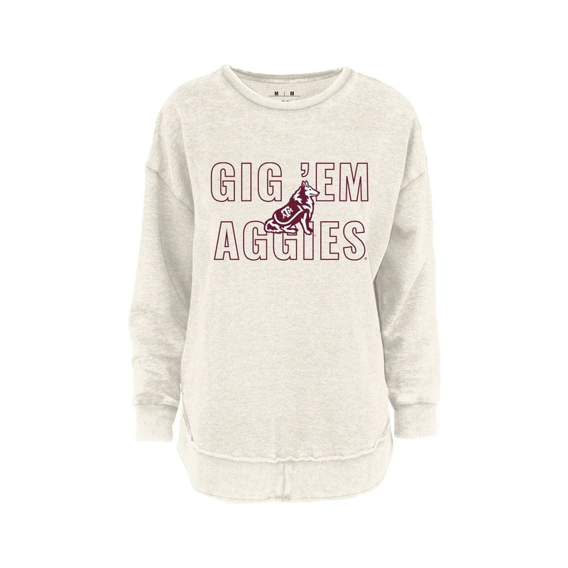 Texas A&M University - Outline Poncho Fleece Crew in Ivory